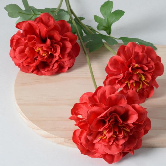Geranium Flowers UV Resistant Faux Silk Geranium Flower Bouquet with 3 Heads