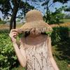 Wide Brim Straw Hat Straw Weave Fisherman Hat Fashion Sunshade Hat