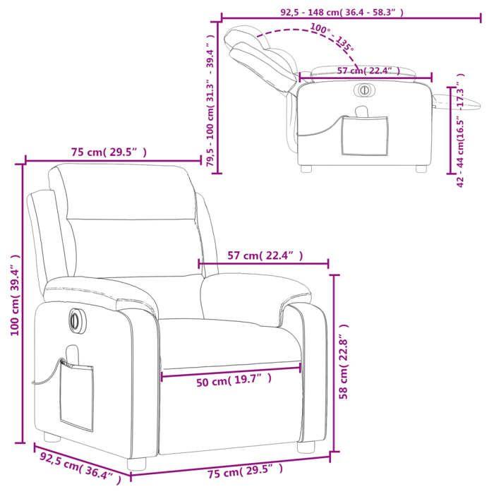 VidaXL Electric Reclining Massage Armchair, Relaxation Chair with Backrest, Seat with Armrests, TV Armchair of 3204970