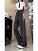 Unisex Striped Summer Pants for Teens, 2025 New Arrival, Straight Cut Wide-Leg Sports Style