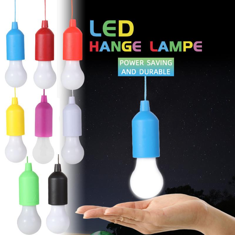 Red Blue Green Black White Orange Yellow Pink Pull Cord Camping Light Led Outdoor Camp Lamp