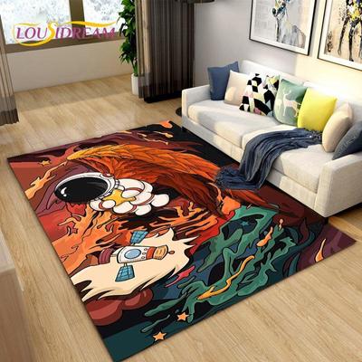 Cartoon Astronaut Ruimte Gebied Tapijt, Tapijt Tapijt voor Woonkamer Kinderkamer Decoratie, Kinderen Spelen Kruipen Zachte Antislip Vloermat