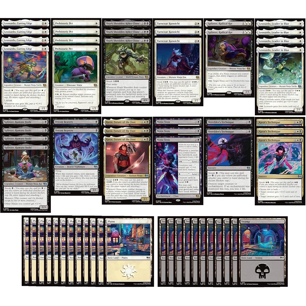 Teenage Mutant Ninja Turtles Magic the Gathering Deck - Orzhov Ninja Turtles Sneak - MTG TMNT - E...