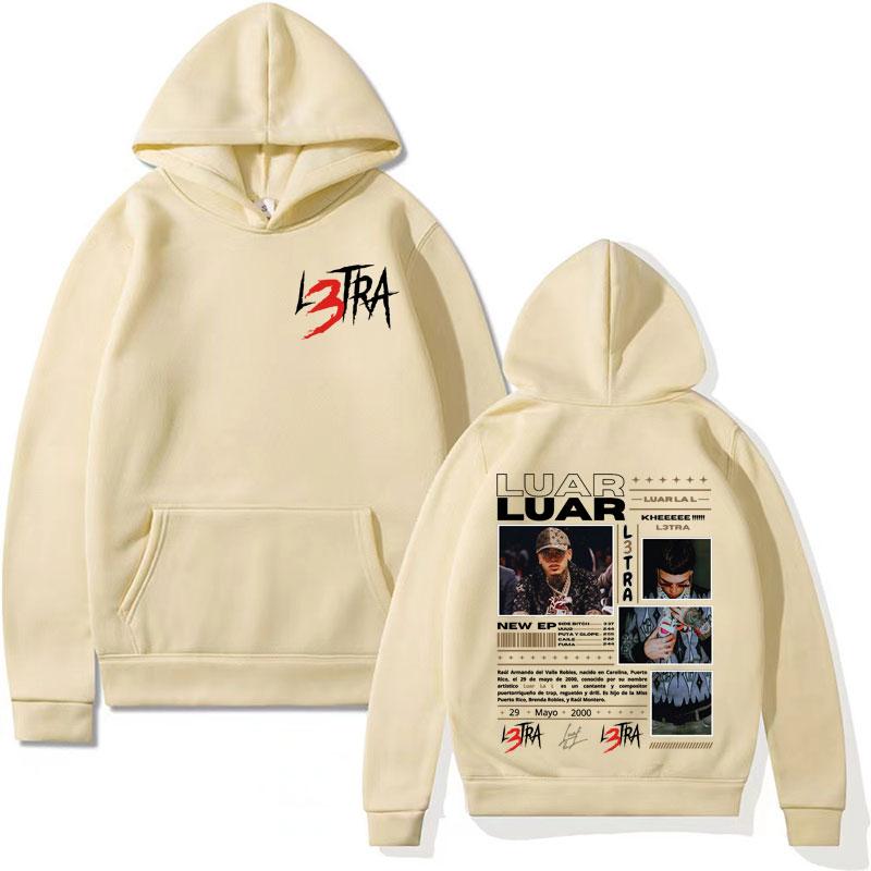 Rapper Luar La L Music Album L3TRA Sweatshirt Men Women Harajuku Hip Hop Fashion Hoodie Vintage Casual Oversized Pullover Hooded