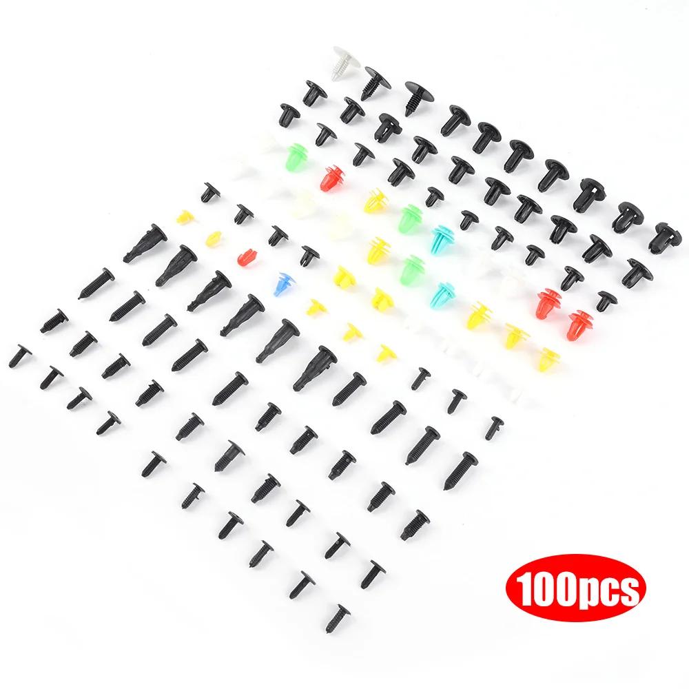 Mehrgrößen Auto Befestigungsclips Nietstift Schnappverschluss Nylon Türverkleidung Nagel Halter Stoßstange Kunststoff Schraube Befestigungselemente Nägel Set