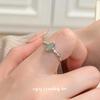 Cui Yan S925 Sterling Silver Jade Ring Women's Korean Blogger Style Retro Design