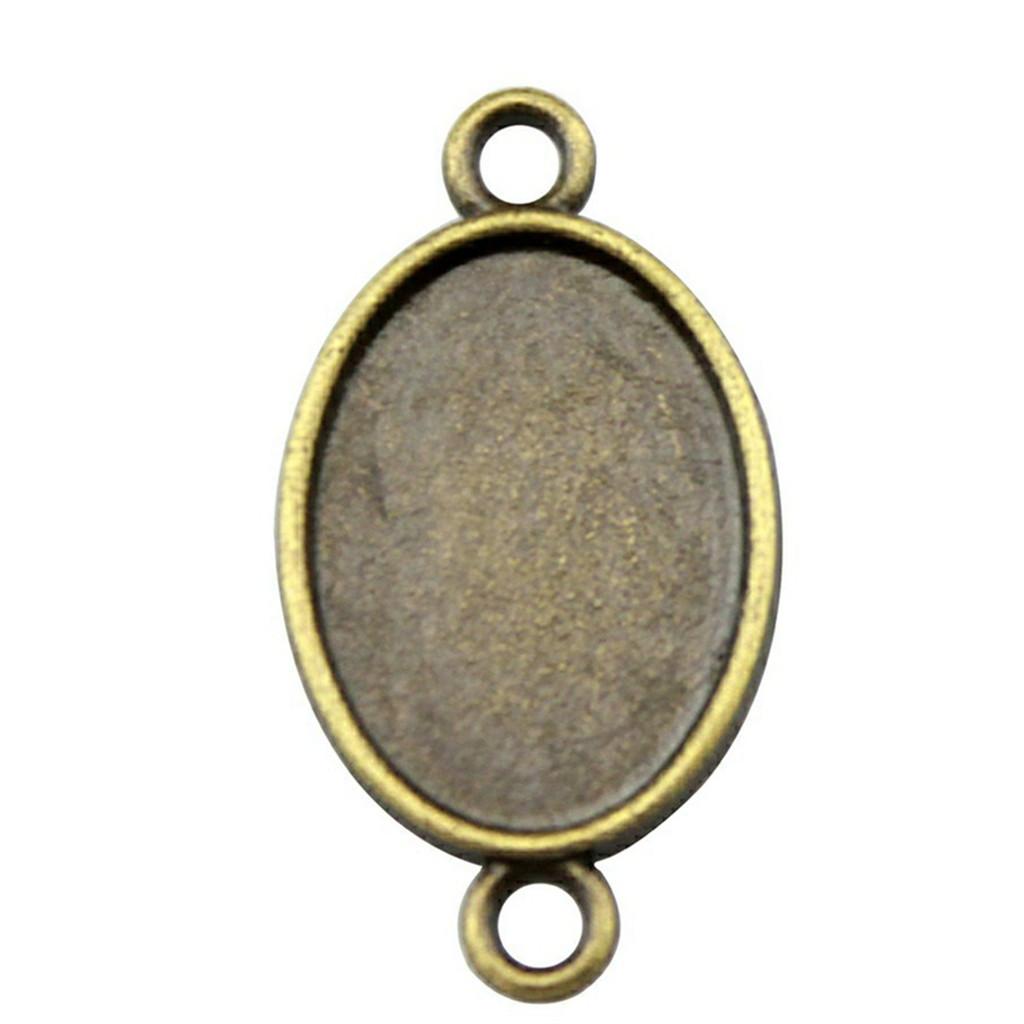 Passend Oval 13x18mm Leere Fassungen Tablett Cabochon Fassung Antik Bronze Zinklegierung Schmuckherstellung Bastelteil als Leeres Tablett A10-10pcs-13x18mm beige