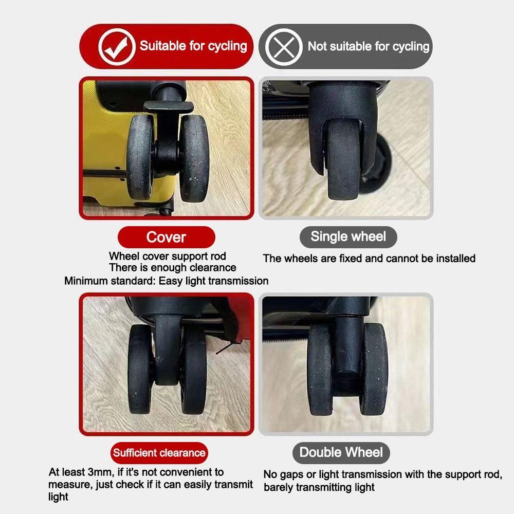 Silicone Luggage Wheels Protector Suitcase Parts Axles Anti Noise Wheel Protection Cover with Silent Sound Reduce Wheel Wear