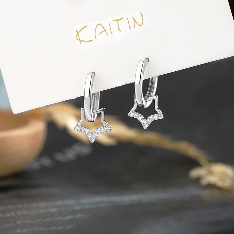 

Модные и креативные серьги-подвески в виде звезды из циркона, нейтральные и простые, серебристого цвета, повседневные, для вечеринок, ювелирные изделия, подарки серебряный