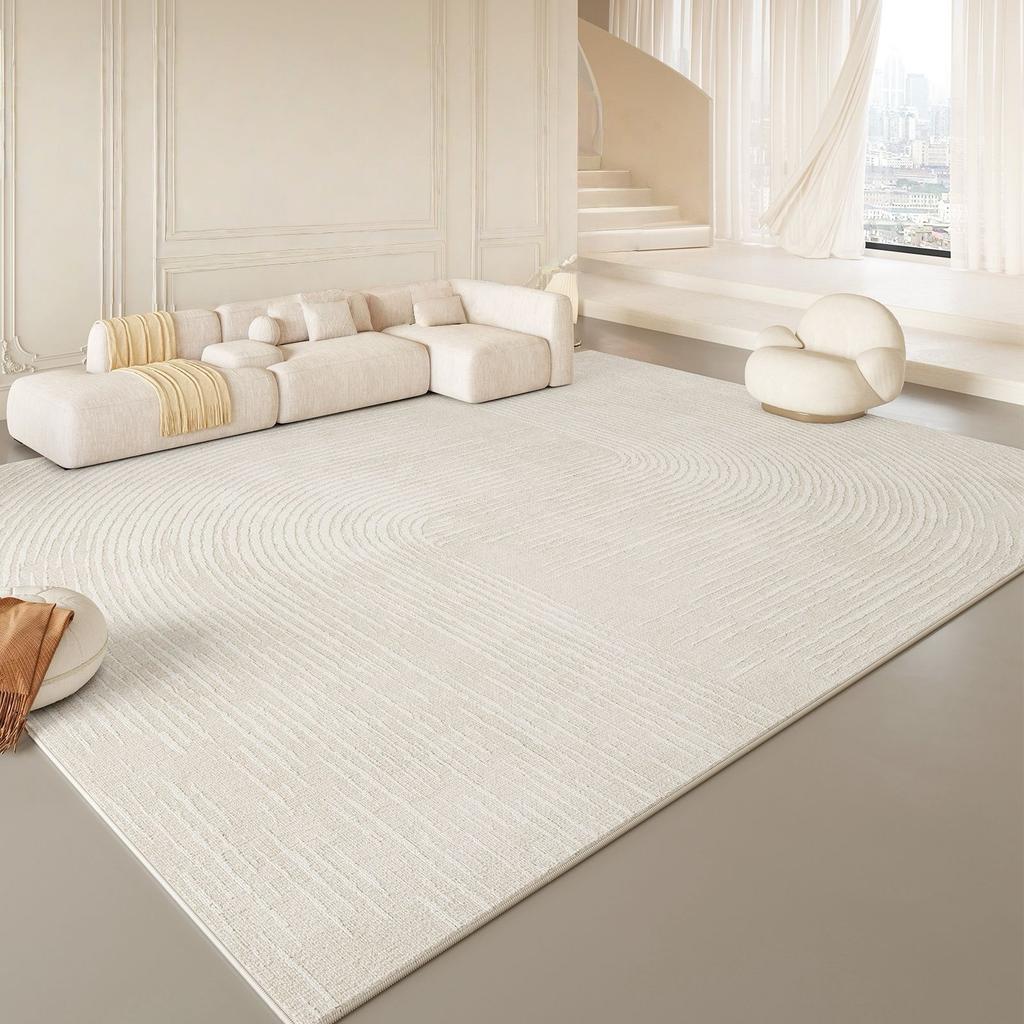 Modern Style Living Room Decoration Line Carpet Soft Rugs for Bedroom Stripe Design Non-slip Rug Home Cream Style Floor Mat