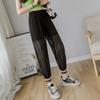 Summer Korean Version of Hip-hop Style Fashionable and Personalized High Waisted Pocket Breathable Hollow Mesh Hoodie Pants