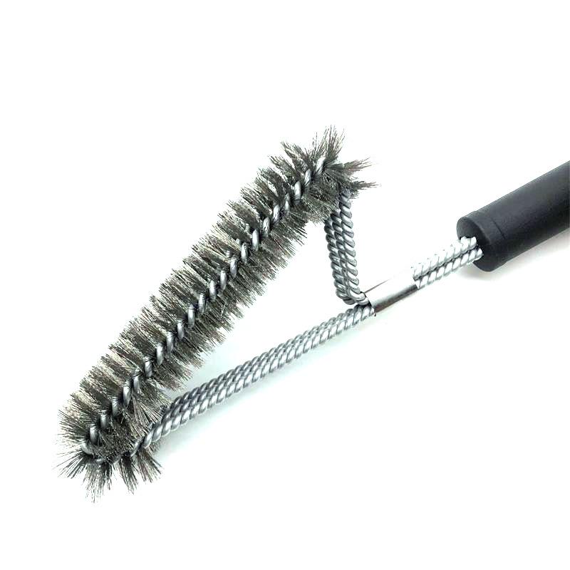 Three-Head Stainless Steel Grill Cleaning Brush for BBQ and Oven