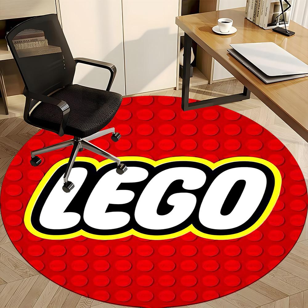 1pc Brick Building LEGO Office Round Area Rug, Indoor Mat Suitable For Office, Bedroom Living Room Home Decor, Room Deco,  Offic A0928182