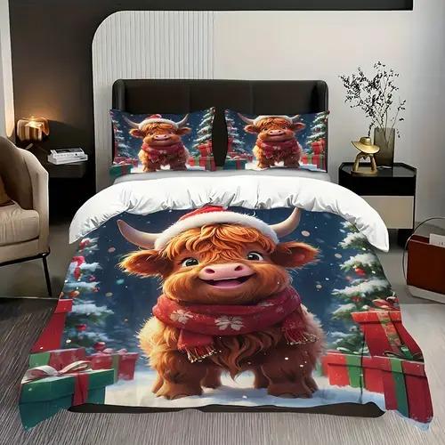 

Comforter West Highland Cattle West Highland Cattle Background Theme Suitable For Children Kids And Adults Soft Comforter (quilt)-EU Single(135*200cm)3pcs