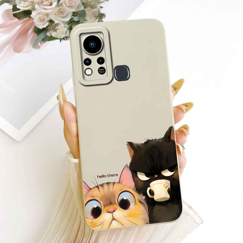 For Infinix Hot 11s X6812 X6812B Case Couple Cat Butterfly Soft Silicone Cover Casing For Infinix Hot 11s Hot11s Fundas Bumper