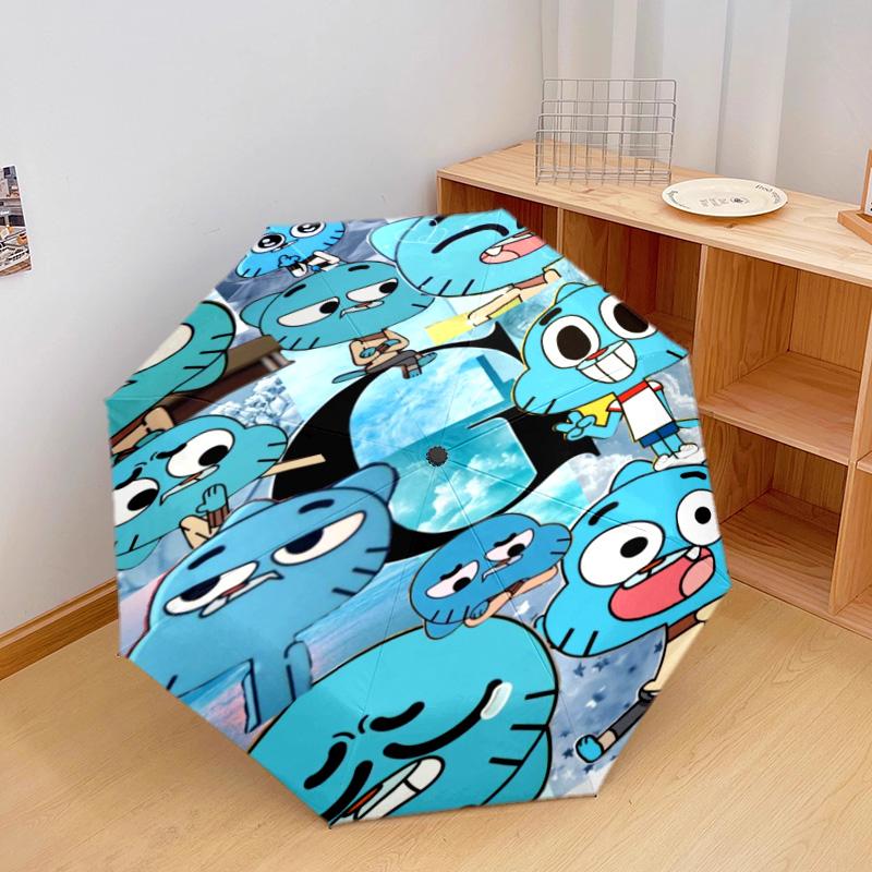 Gumball's World Adventure Automatic Umbrella - Suitable Travel Outdoor Portable Umbrella Birthday Gift Daily Essentials