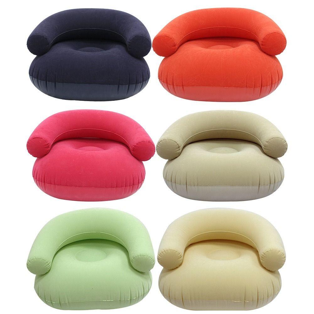 With Backrest U-Shaped Flocking Sofa With Armrests Inflatable Bean Bag Chair Leisure Bean Bag