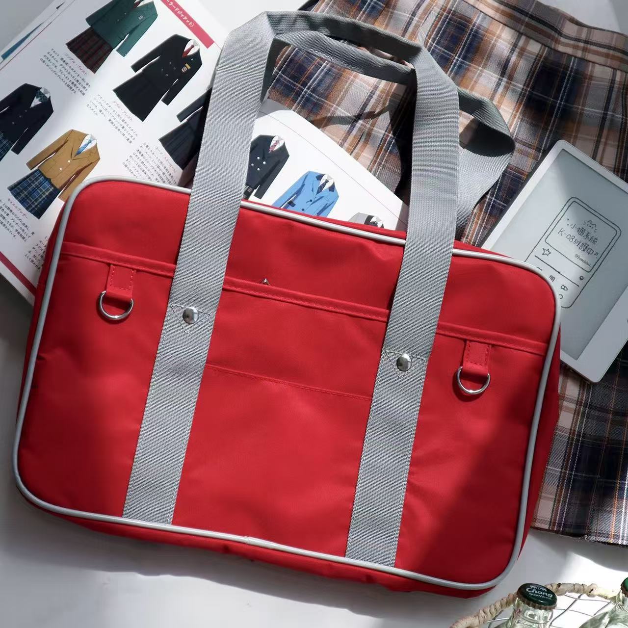 

JK Uniform Bag Japanese Orthodox JK Handheld Student Bag Oxford Cloth Shoulder Handheld School Bag Computer Bag Commuter Bag Female красный