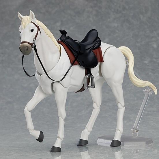 Horse Action Figure Movable Joints White Brown Horse Model 1/12 Battle Steed Figurine Desktop Decoration Collectible Ornament