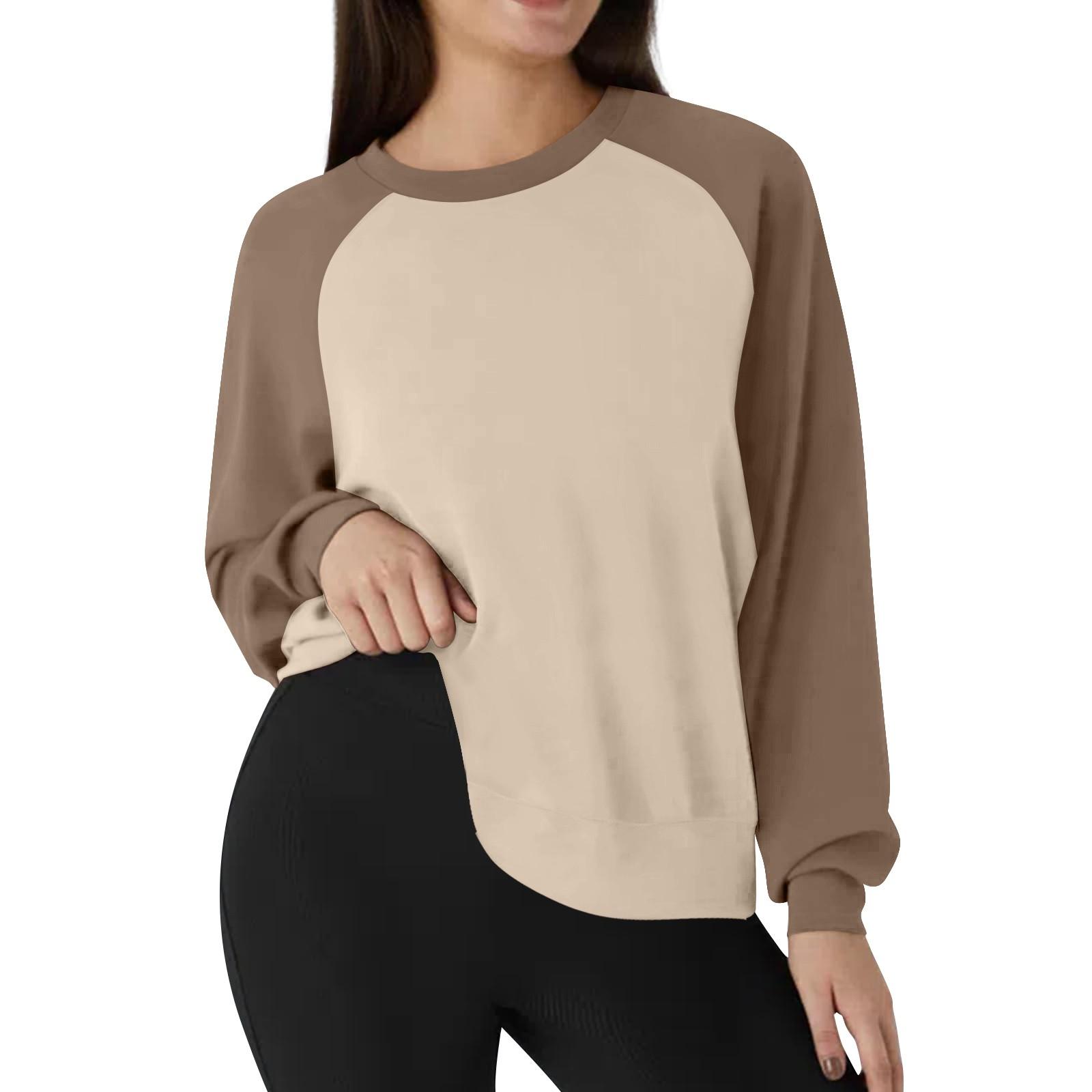 

Женская повседневная свободная толстовка-пуловер, однотонная толстовка с длинными рукавами L