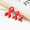 Czerwona Wstążka Broszka Emaliowane Przypinki Biżuteria Świadomość HIV AIDS Nadzieja Przypinka do Klapy Guziki Odznaki Biżuteria Akcesoria Odzieżowe