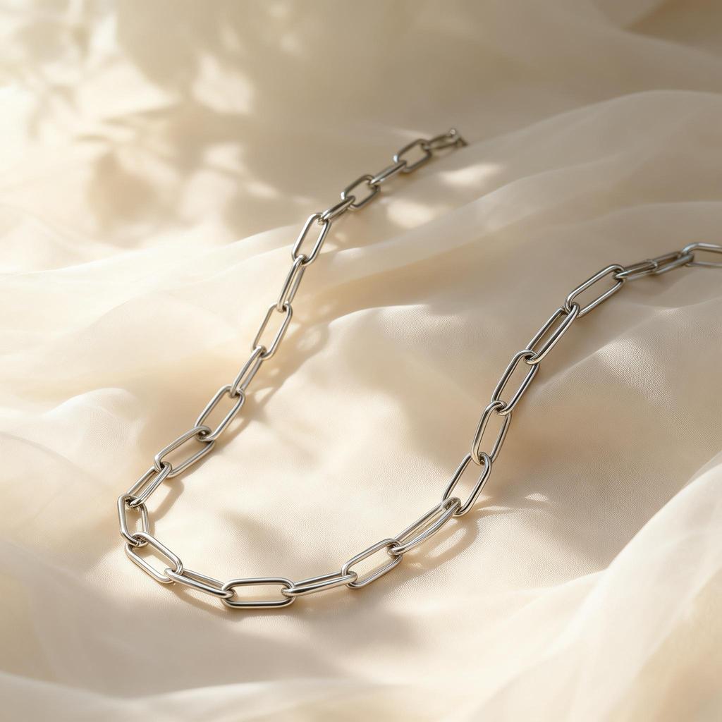 Gold Plated Paperclip Chain Necklace for Women, Adjustable Stainless Steel Square Link Waterproof Non Tarnish Long Necklace