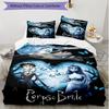3pcs Duvet Cover Set (1*Duvet Cover + 2*Pillowcase, Without Core), Corpse Bride Print Soft All‑Season Bedding Set, Home Bedroom Decor Gift