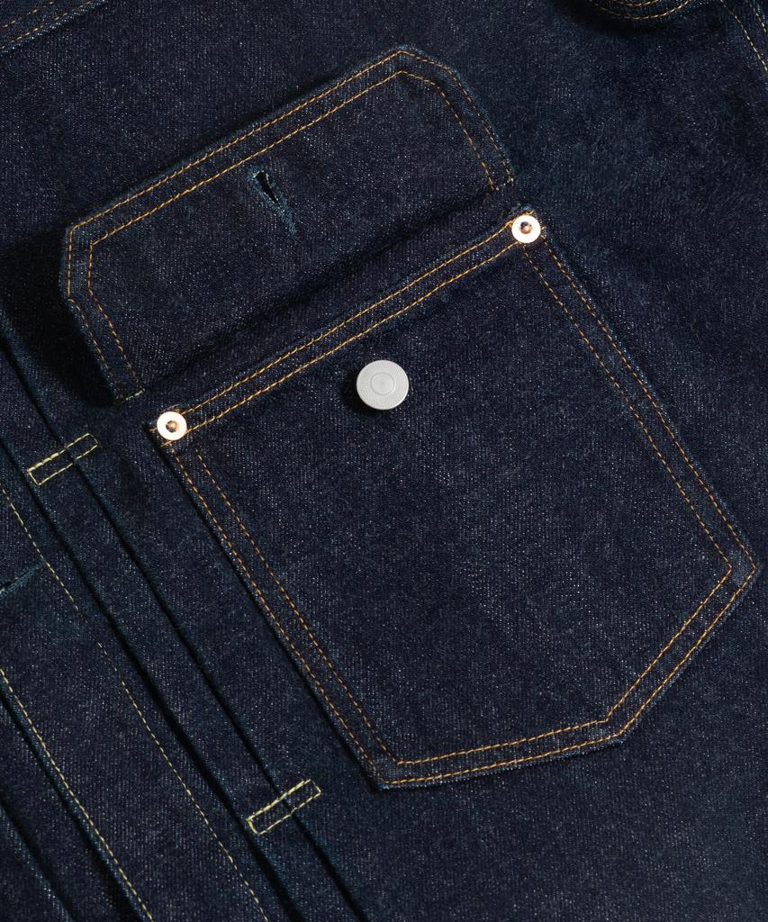 Espionage Type 1 Selvedge Denim Trucker Jacket Dark Indigo