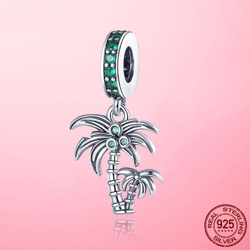 HOT SALE 925 Silver Sparkling Family Tree Dangle Charms Beads Fit Original Women Bracelet Pendant Necklace  Jewelry