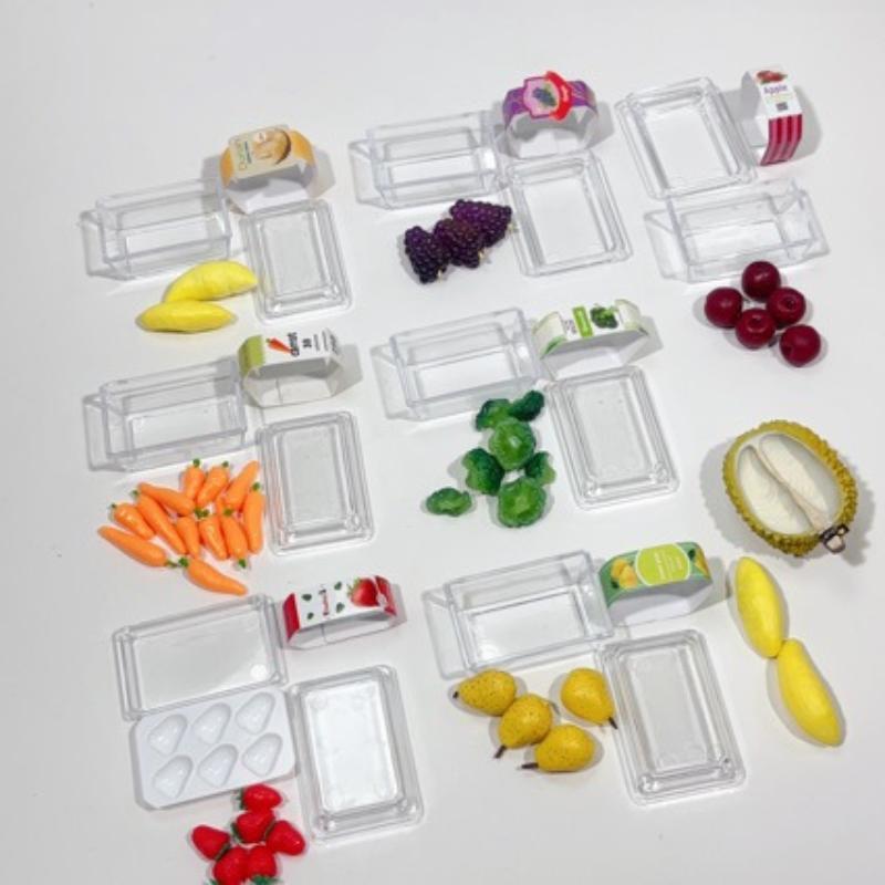 1 Set Doll Accessories Toys New 1/6 Dollhouse Miniature Food Supermarket Vegetable Fruit With Clear Box