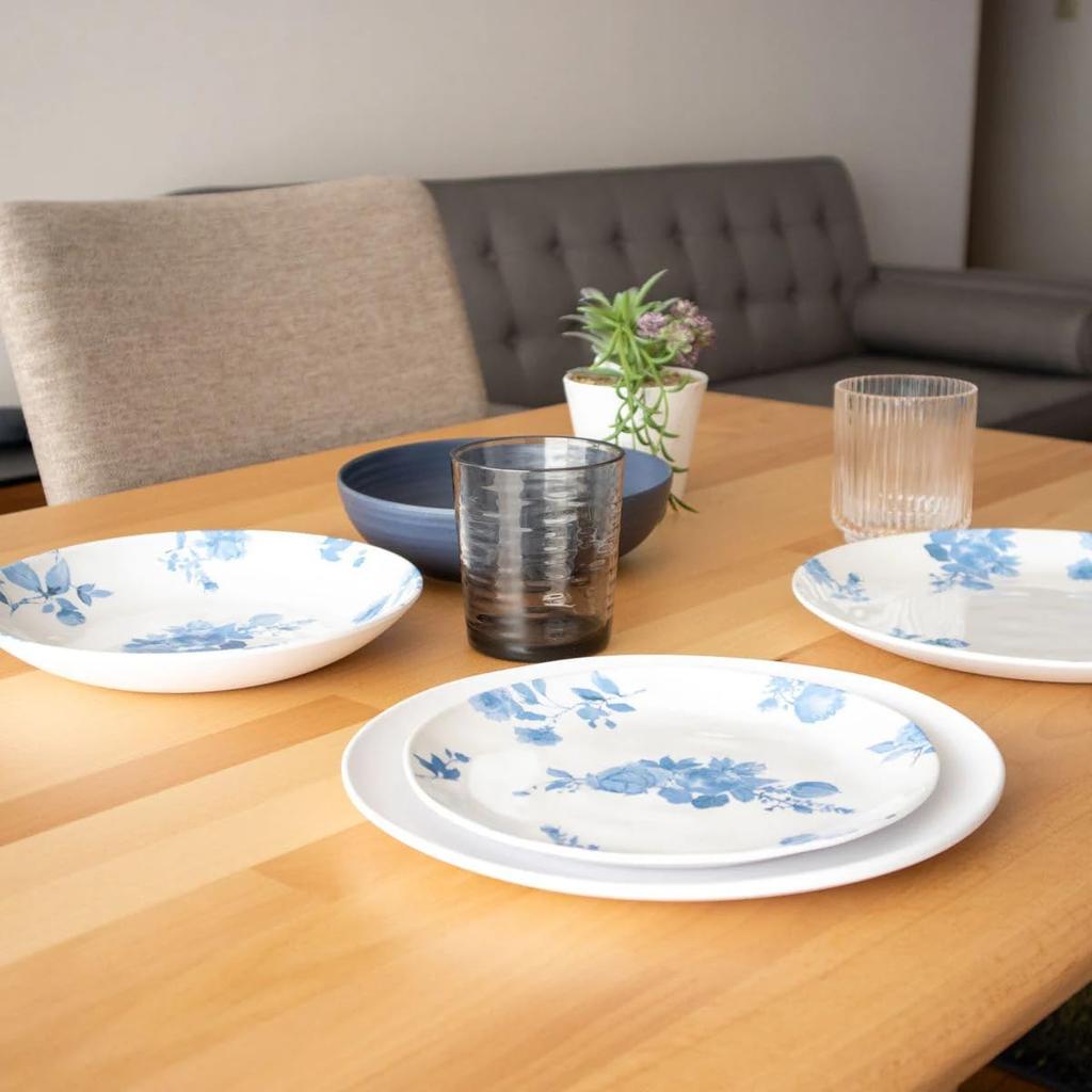 TarHong Cottage Blue Floral Dinner Melamine Dishwasher Perfect for Outdoors and DN23986071 Plate, 27cm, Shatter-Resistant Dishware, Plastic, Safe,