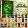 Acrylic Hanging Ornaments Forest Dragon Advent Calendar 24 Day Countdown Box with Cute Decorative Pendants Ornaments Festive Tree Decor Collectible