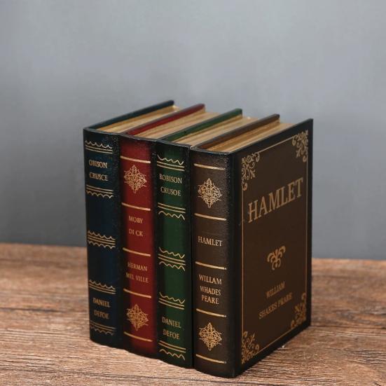 Dekoratives Bücherregal-Zubehör, Dekorationen aus falschen Büchern, Klappdeckel mit Hohlraum-Stauraum, Vintage-Dekor-Stil-Box, für Couchtisch, Auslage
