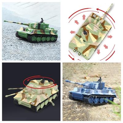 1/72 Rtr Rc Tank German Tiger Battle Tank With 360°Rotating Turret And Sound Effects Mini Toy For Kids Collectors