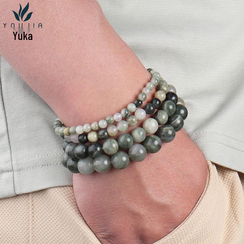 

Natural Stone Beaded Bracelet - Map Stone Yoga Energy Single-Loop Jewelry