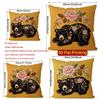 Floral Black Bear Embroidery Style Throw Pillow Covers Pattern Cushion Cover Suitable For Sofa Bedroom Car Pillow Cover