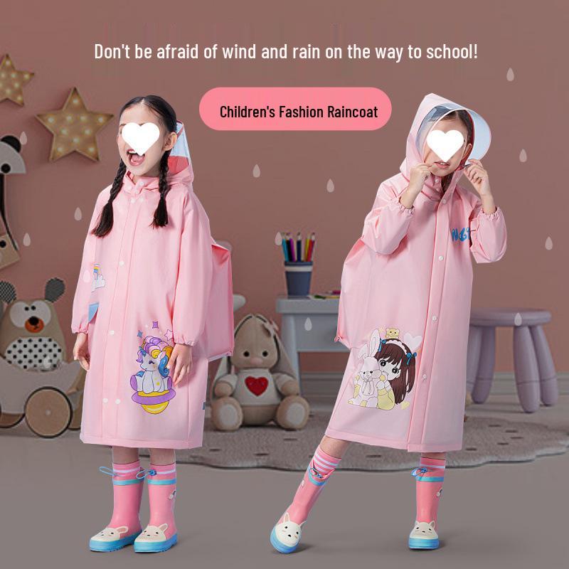 Kids' Raincoat with Schoolbag Space - Waterproof for Boys & Girls