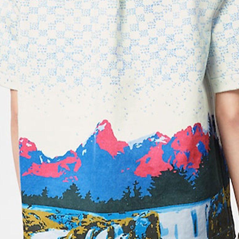 Louis Vuitton Landscape Short Sleeved Denim Shirt 1AA5C2