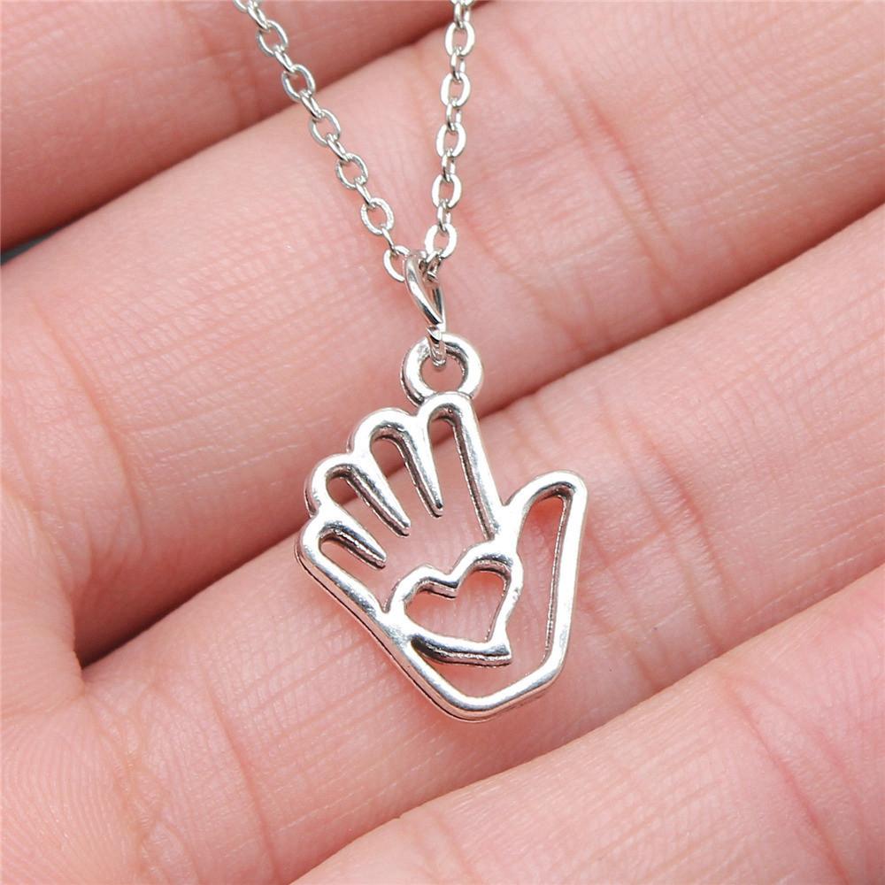 Peach Heart Angel Wings Sweet Pendant Antique Silver Metal Boys Collar Necklace High Quality Gift