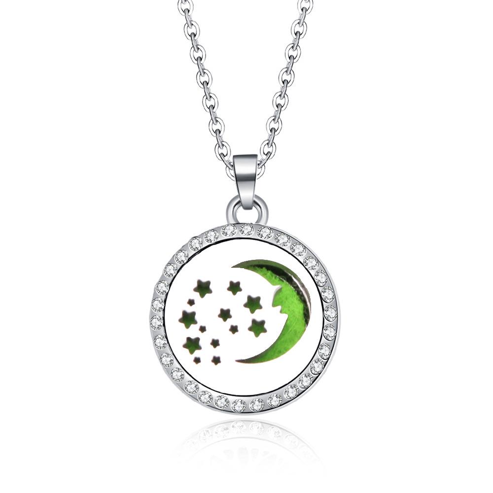 In-Stock Aromatherapy Hollow Diamond Pendant Necklace