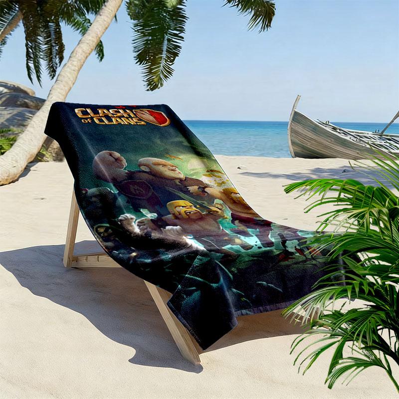 COC poster Print Beach Towel, Large Soft Quick Dry Towel for Beach Camping Swimming