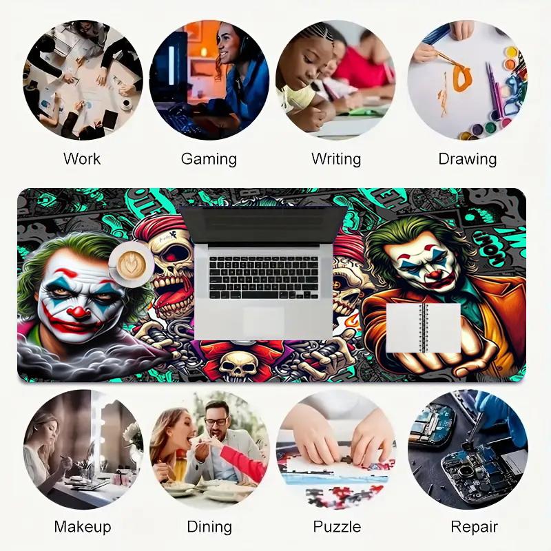 Joker Art Xl Gaming Mouse Pad Nonslip Rubber Base Stitched Edge Waterproof Desk Mat For Pc Laptop Gamer Office Computer Accessories C929666