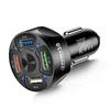 66W 4 Ports USB PD Quick Car Charger QC3.0 Type C Fast Charging Car Adapter Cigarette Lighter Socket Splitter For iPhone Xiaomi