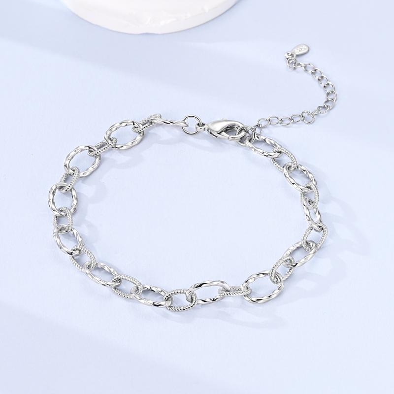 Bracelet 925 Silver Basic Braided Chain Buckle Bracelet For Women's DIY Charms Bracelet Fashion Jewelry Gifts