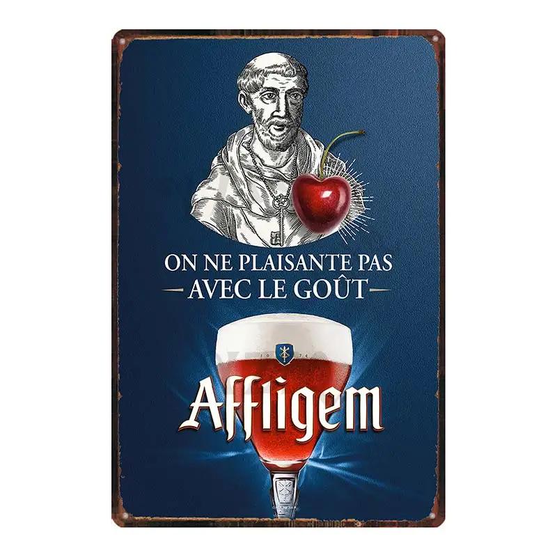 YZFQ Belgian Beer Metal Plate Beer Bottle Tin Sign Wall Bar Home Art kitchen Decor Vintage Metal Poster 30X20CM DU-8499A 20x30cm(7.8x11.8inch)