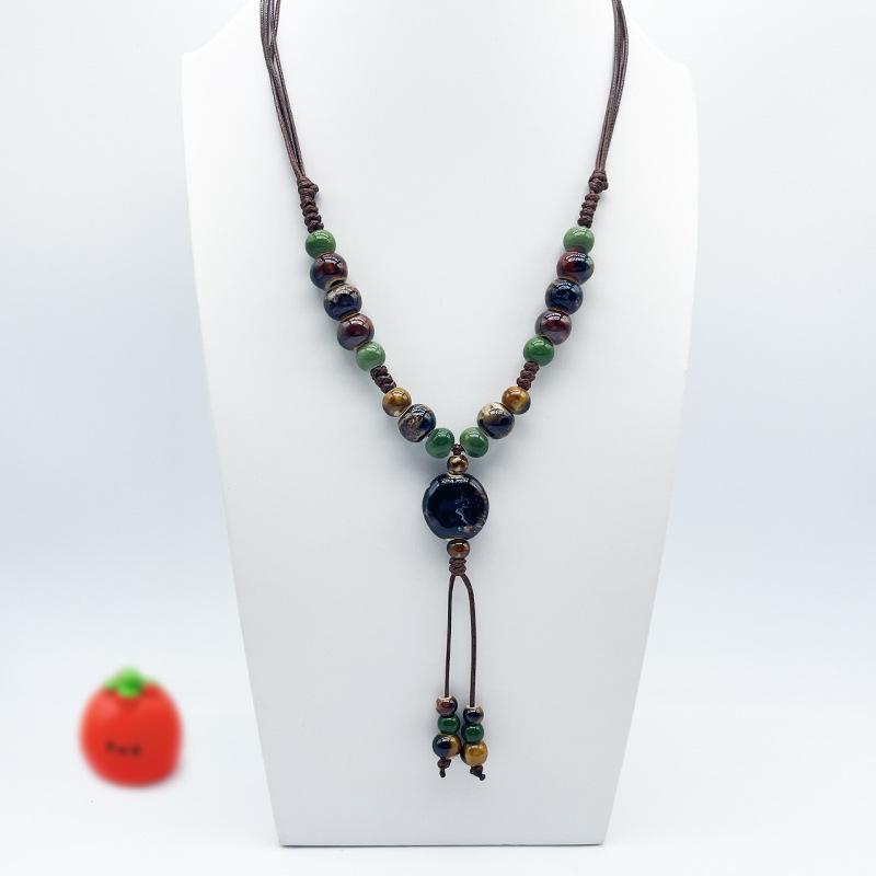 Accessories, Jewelry, Woven Beaded Sweater Chain, Ceramic Necklace, Female Niche Feeling Does Not Fade
