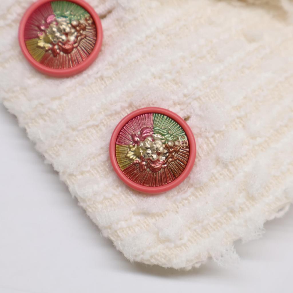 CHANEL [Good Condition] P56048V29319 Lion Button Tweed Double Breasted Jacket 38 whiteUsed