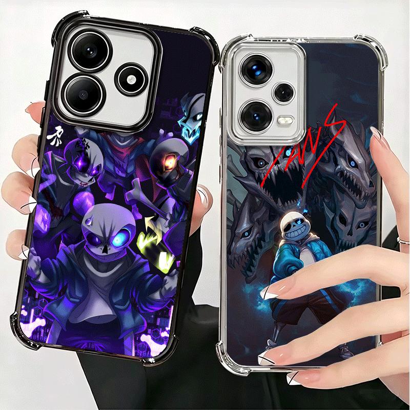 U-Undertale S-Sans Vergoldetes Handyhülle Für Xiaomi Redmi Note 14 15 Pro Plus 13 12 11 11S 11T 10 9S 9 5G Anti-Fall Airbag-Abdeckung