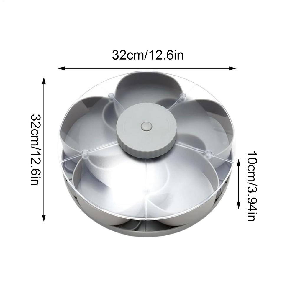 Snack Tray With Lid Rotating Storage Container Non-Slip Base Fruit Tray With Lid For Vegetable Fruit Dipping Appetizer Travel