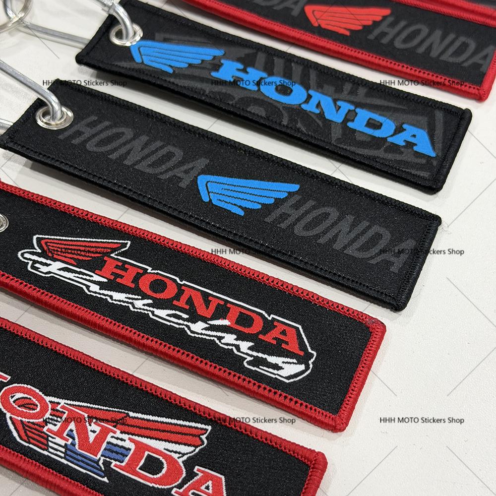 Car Keychain Embroidery Wings Key Chain Holder for Honda Cars and Motorcycles Double sided Key Fob Keychains Jewelry EC5
